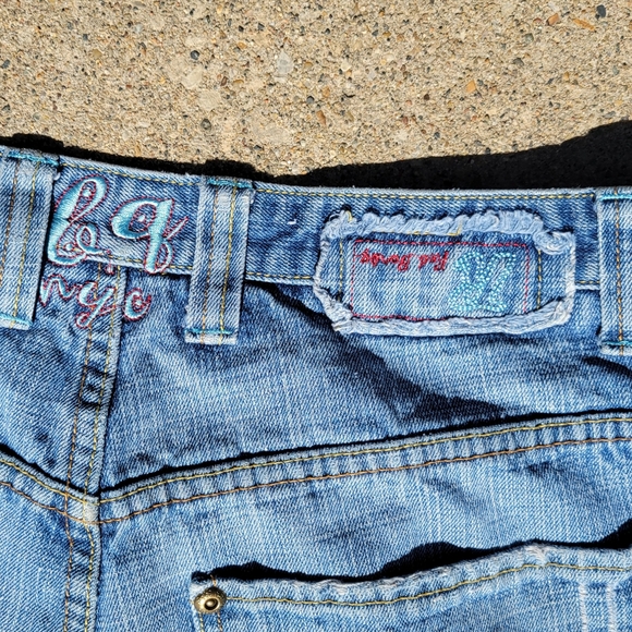 Baggy Skater Jeans BARBQ Wide Leg Medium Light Wash Red Pocket 34 x 34 BBQ - Picture 5 of 10